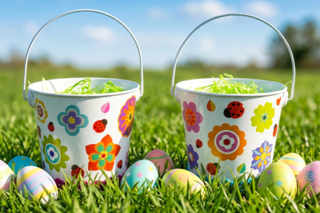 Seau oeuf de pâques - Activités manuelles DIY Pâques – 10doigts.fr