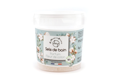 sels de bain 1 kg fleur de coton - Cires et cosmétiques – 10doigts.fr