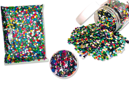 Sequins vrac à facettes - Couleurs assorties - Sequins – 10doigts.fr