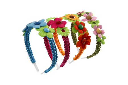 serre-tête feutrine - Fleurs et feuilles décoratives – 10doigts.fr