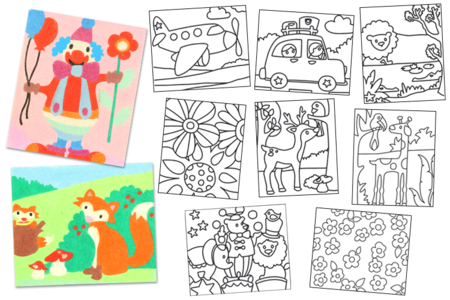 set de 10 cartes sable assorties - Sables colorés – 10doigts.fr