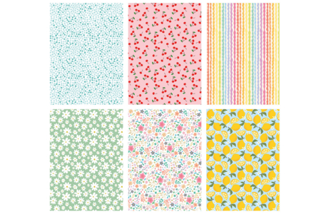 Set de 12 feuilles de papier extra fin adhésif Set de 12 feuilles de papier extra fin adhésif à motifs assortis - Papier adhésif – 10doigts.fr