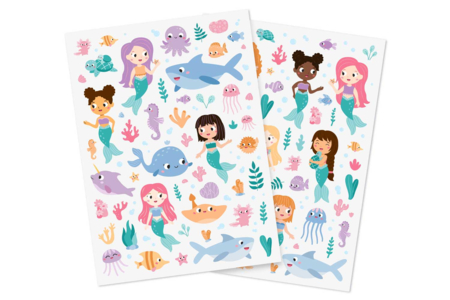 Set de 178 gommettes sirènes (2 planches) - Gommettes Histoires et décors – 10doigts.fr