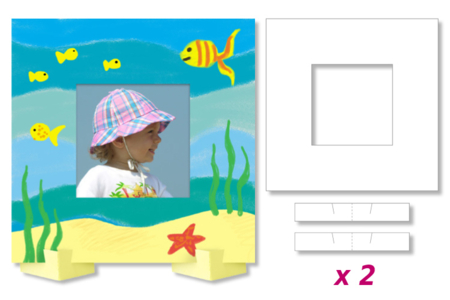 Set de 2 cadres photo à colorier - Supports en papier – 10doigts.fr