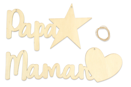 Set de 2 formes en bois Papa et Maman - Objets pour le bureau – 10doigts.fr