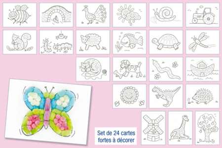 Set de 24 cartes fortes - Activités manuelles flocons de maïs – 10doigts.fr