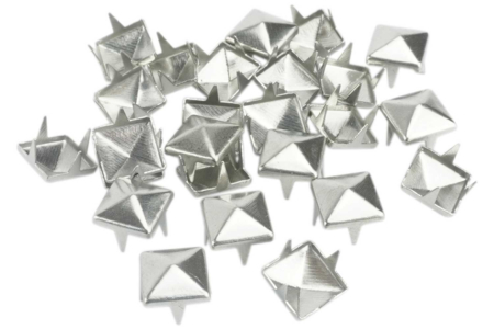 Set de 25 rivets clous pyramides argentées - Clous et rivets – 10doigts.fr