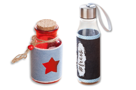 Set de 4 coupons de tissu auto-adhésif effet Jean - Tissus adhésifs – 10doigts.fr