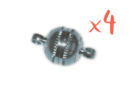 Set de 4 fermoirs magnétiques ronds Argent - 10doigts.fr