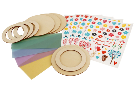Set de 4 photophores en bois et papier calque - Kits fête des parents – 10doigts.fr