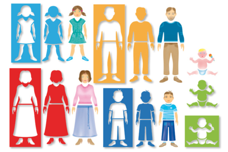 Set de 5 pochoirs + 5 tracettes : SILHOUETTES - Pochoirs Transports et Métiers – 10doigts.fr