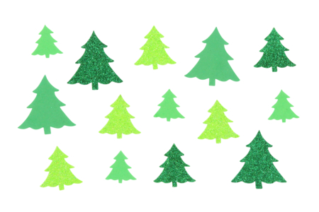 Set de 60 stickers sapin caoutchouc mousse pailleté - Gommettes Noël – 10doigts.fr