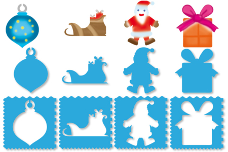 Set de 8 pochoirs 10 DOIGTS Multi fonctions 3 en 1 : NOËL - Pochoirs fêtes – 10doigts.fr