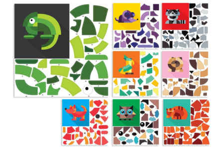 Set de 8 tableaux gommettes animaux - Kits créatifs gommettes – 10doigts.fr