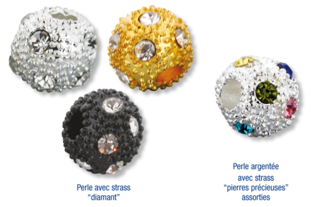 Shamballas... avec perles en bois + perles métal avec strass diamant - Activités manuelles créations de bijoux – 10doigts.fr