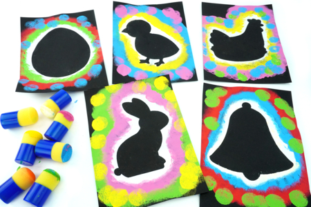 Silhouette Paques Tampon peinture - Activités manuelles DIY Pâques – 10doigts.fr