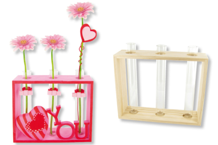 Soliflores en verre avec support en bois - Activités manuelles Déco maison DIY – 10doigts.fr