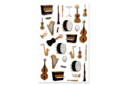 stickers 3d musique - Gommettes Histoires et décors – 10doigts.fr