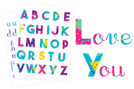 stickers - Gommettes Alphabet, messages – 10doigts.fr