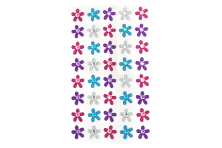 Stickers fleur avec strass - 40 stickers - Stickers Fantaisies – 10doigts.fr