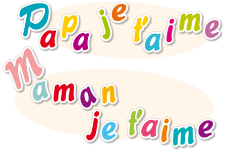 Stickers lettres de "Maman je t'aime" et "Papa je t'aime" - Gommettes  Fête des parents – 10doigts.fr