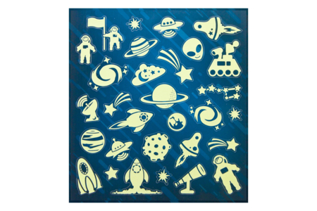 stickers phosphorescents espace - Gommettes Phosphorescentes – 10doigts.fr