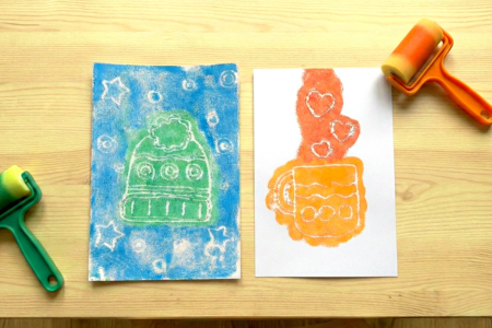 styrogravure enfant - Activités manuelles enfants Hiver – 10doigts.fr