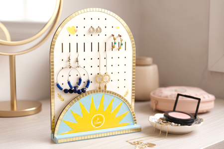 Support boucles d'oreilles en bois - Boîtes et supports à bijoux – 10doigts.fr