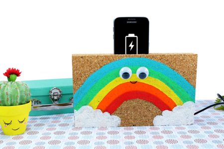 support chargeur arc-en-ciel - Activités manuelles arc-en-ciel – 10doigts.fr
