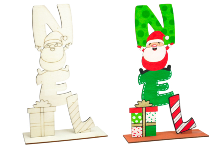 support mot noel en bois - Objets en bois Noël – 10doigts.fr