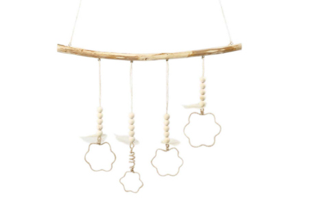 suspension en bois macramé - Suspensions et déco murale – 10doigts.fr