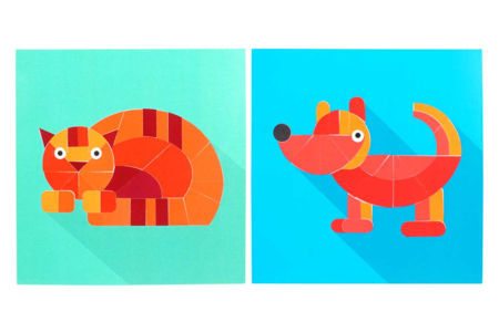 tableau animaux en gommettes - Kits créatifs gommettes – 10doigts.fr