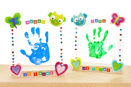 Coeurs en feutrine adhésive - 10 pcs - Stickers en Feutrine – 10doigts.fr