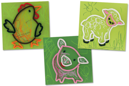 Tableau en chenilles - Activités manuelles tableaux – 10doigts.fr