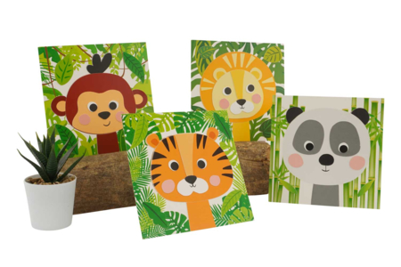 Tableaux animaux de la jungle - 4 pièces - Kits éducatifs – 10doigts.fr