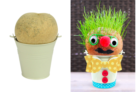 Têtes à gazon + seaux en métal - Lot de 4 - Graines à planter – 10doigts.fr