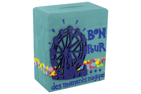 Tirelire en bois peinture - Objets bois pour le bureau – 10doigts.fr