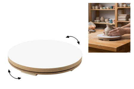 Tour de potier manuel  Ø 17 cm  - Outils de Modelage – 10doigts.fr