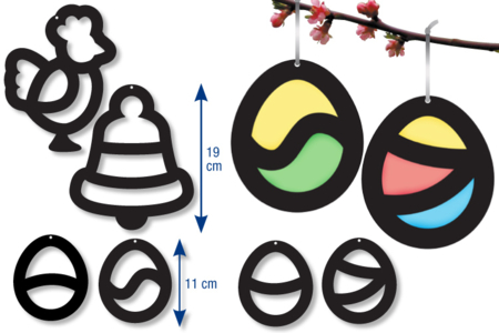 Trames vitrail pré-découpées : Pâques et Noël - 10doigts.fr