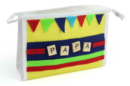 trousse de toilette papa - Coton, lin - Textiles – 10doigts.fr