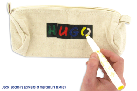 Trousse en coton naturel avec fermeture zippée : idée déco - Activités manuelles mercerie et tricot – 10doigts.fr