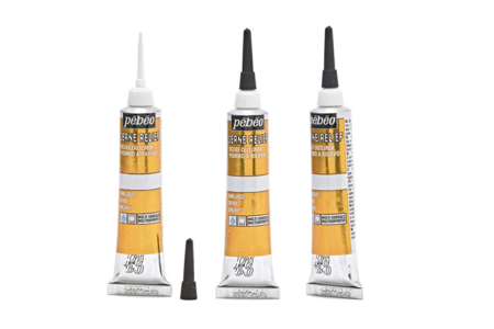 Tube Cerne relief - Or roi - Peinture verre et faïence – 10doigts.fr