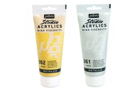 tube pébéo argent or - Peinture acrylique à effets – 10doigts.fr