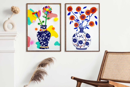 vase chinois collage - Formes en carte forte – 10doigts.fr