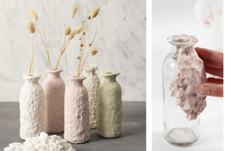 vase en papier mâché - Papier mâché - Pâtes auto-durcissantes – 10doigts.fr