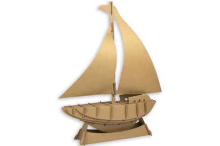 Voilier maquette en carton - 36 x 45 x 10 cm - Maquettes en carton – 10doigts.fr