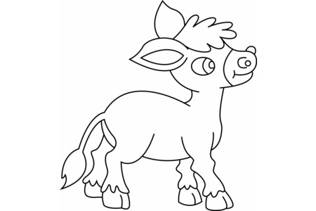 Coloriage Ane 01 – 10doigts.fr