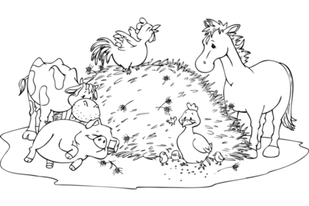 Coloriage Animaux-ferme1 – 10doigts.fr