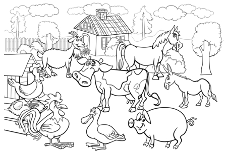 Coloriage Animaux-ferme3 – 10doigts.fr