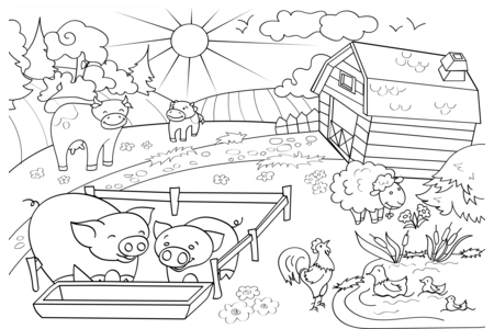 Coloriage Animaux-ferme6 – 10doigts.fr